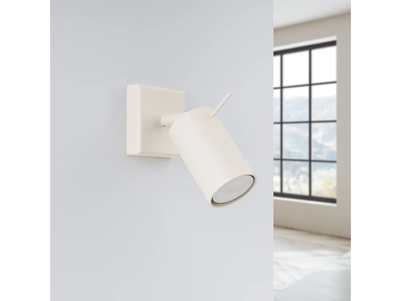 Lampa ścienna nowoczesny Briix, stal - 1 źródło światła 4000K - L.8 x H.8 cm - beżowy 4752228 - obrazek 1