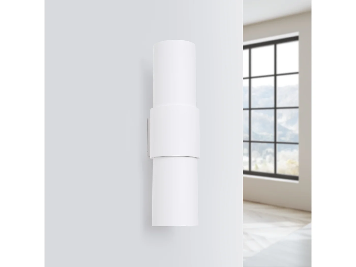 Lampa ścienna minimalistyczny Torow, stal - 2 źródło światła 4000K - L.10 x H.37 cm - biały 4752237 - obrazek 1