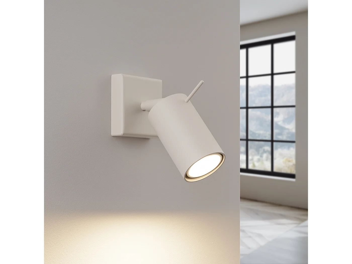 Lampa ścienna nowoczesny Briix, stal - 1 źródło światła 3000K - L.8 x H.8 cm - beżowy 4752285 - obrazek 1