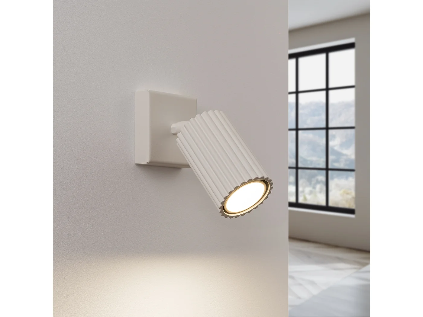 Lampa ścienna minimalistyczny Gloow, aluminium - 1 źródło światła 3000K - L.8 x H.8 cm - beżowy 4752297 - obrazek 1