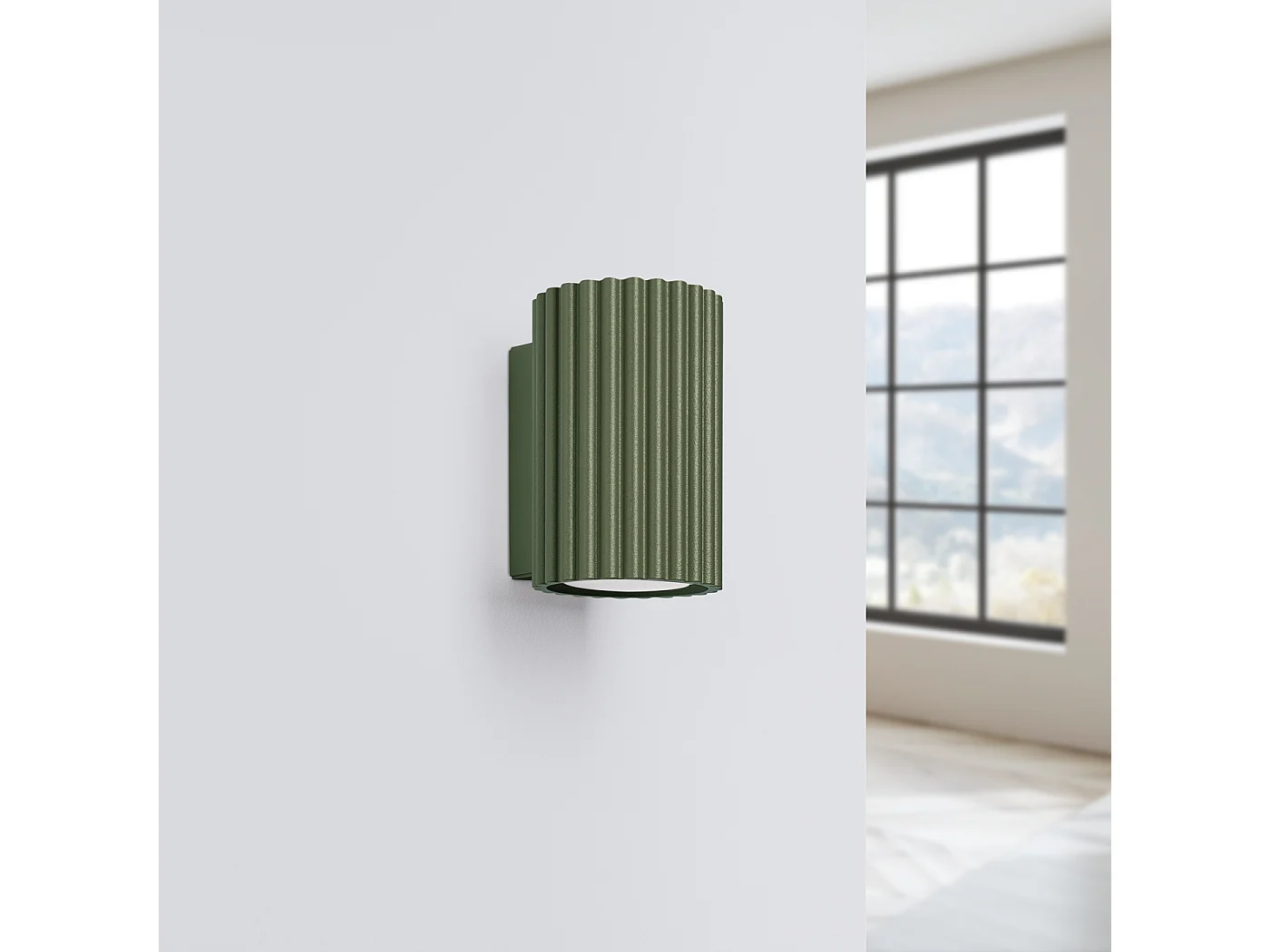 Lampa ścienna minimalistyczny Gloow, aluminium - 1 źródło światła 4000K - L.6.5 x H.10 cm - zielony oliwkowy 4752310 - obrazek 1