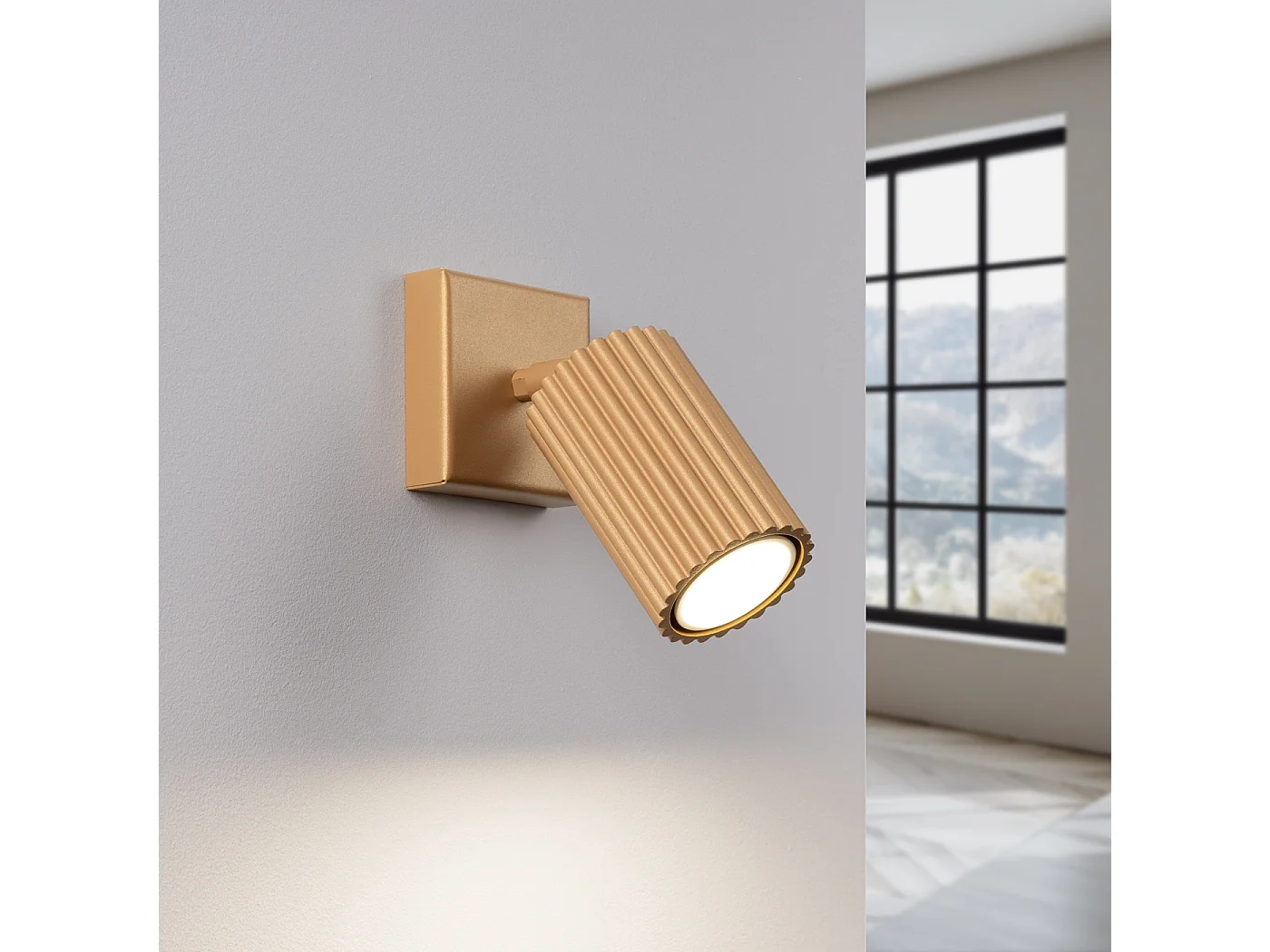 Lampa ścienna minimalistyczny Gloow, aluminium - 1 źródło światła 3000K - L.8 x H.8 cm - złoty 4752317 - obrazek 1