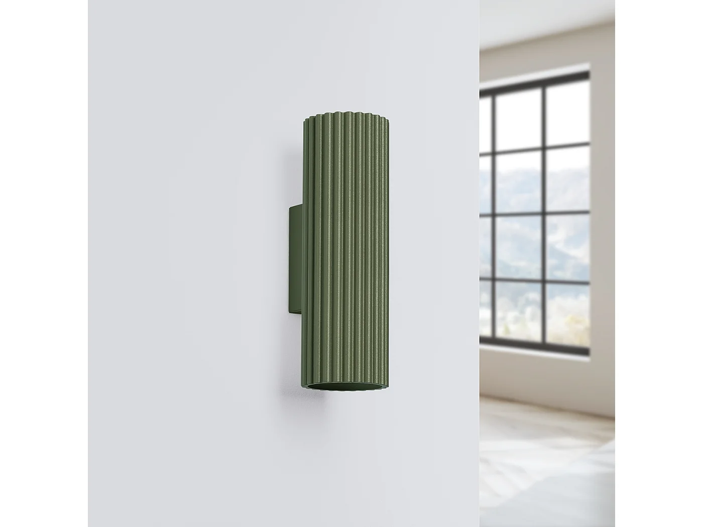 Lampa ścienna minimalistyczny Gloow, aluminium - 2 źródło światła 4000K - L.6.5 x H.20 cm - zielony oliwkowy 4752319 - obrazek 1