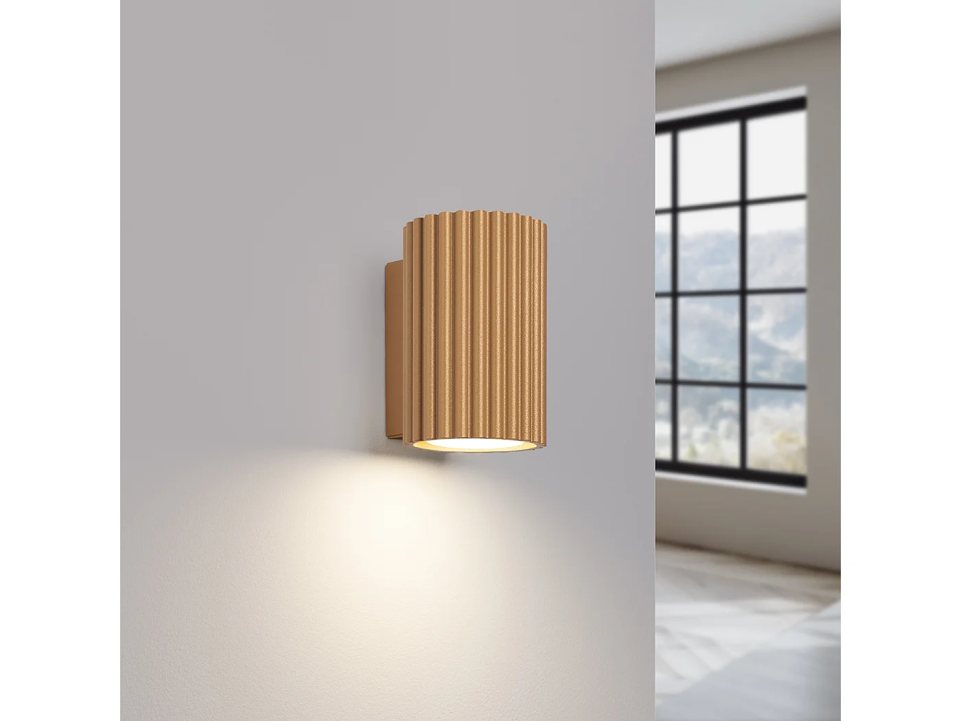 Lampa ścienna minimalistyczny Gloow, aluminium - 1 źródło światła 3000K - L.6.5 x H.10 cm - złoty 4752332 - obrazek 1