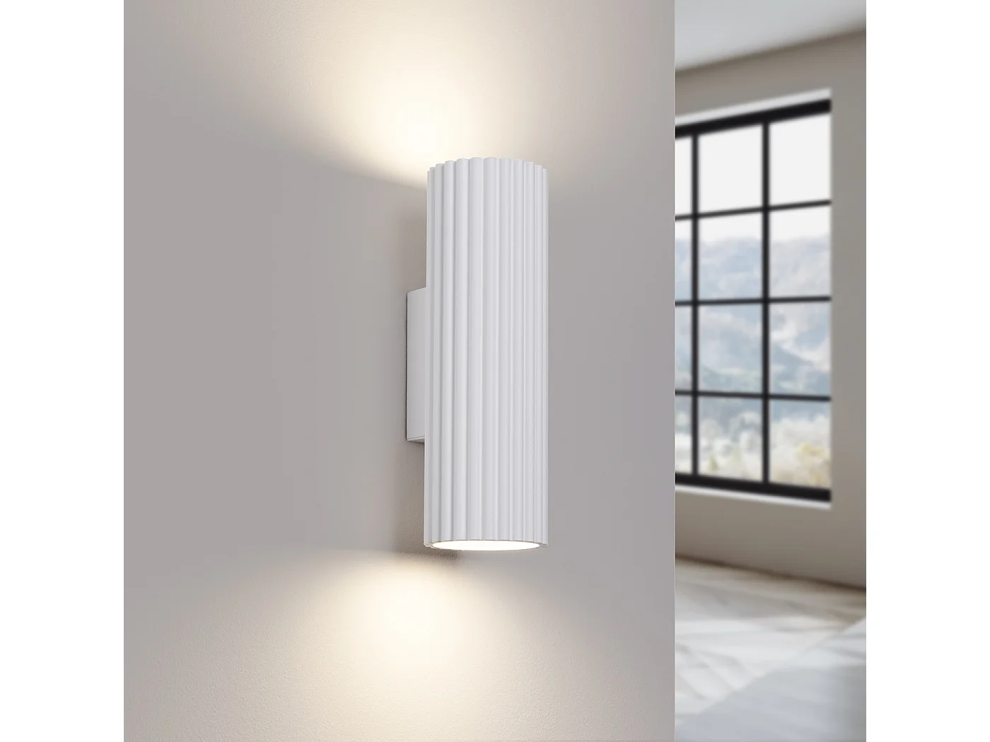Lampa ścienna minimalistyczny Gloow, aluminium - 2 źródło światła 3000K - L.6.5 x H.20 cm - biały 4752330 - obrazek 1