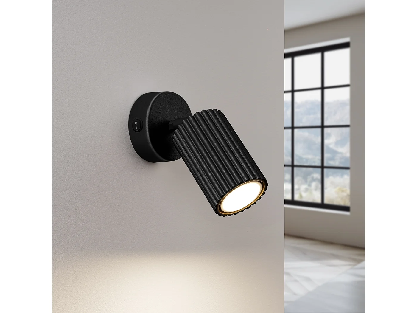 Lampa ścienna minimalistyczny Gloow, aluminium - 1 źródło światła 3000K - L.8 x H.16 cm - czarny 4752338 - obrazek 1