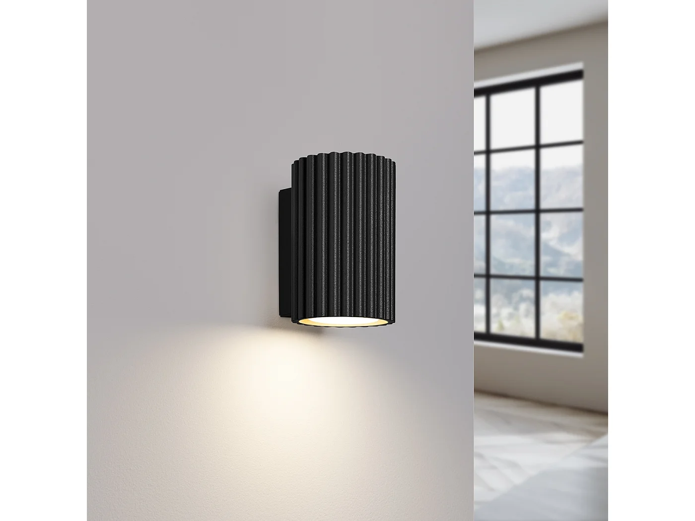 Lampa ścienna minimalistyczny Gloow, aluminium - 1 źródło światła 3000K - L.6.5 x H.10 cm - czarny 4752347 - obrazek 1