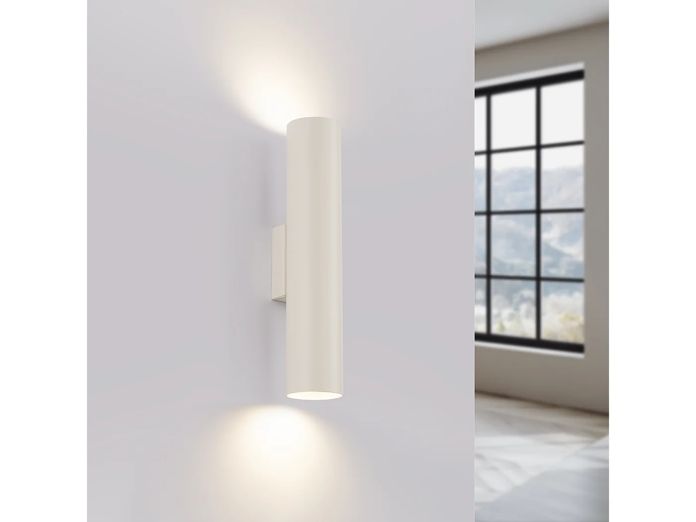 Lampa ścienna loft Toris, stal - 2 źródło światła 3000K - L.6 x H.30 cm - beżowy 4752361 - obrazek 1