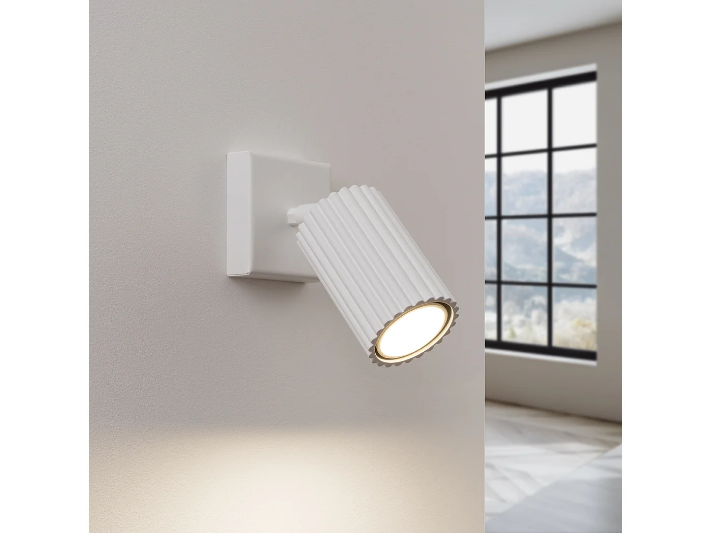 Lampa ścienna minimalistyczny Gloow, aluminium - 1 źródło światła 3000K - L.8 x H.8 cm - biały 4752373 - obrazek 1