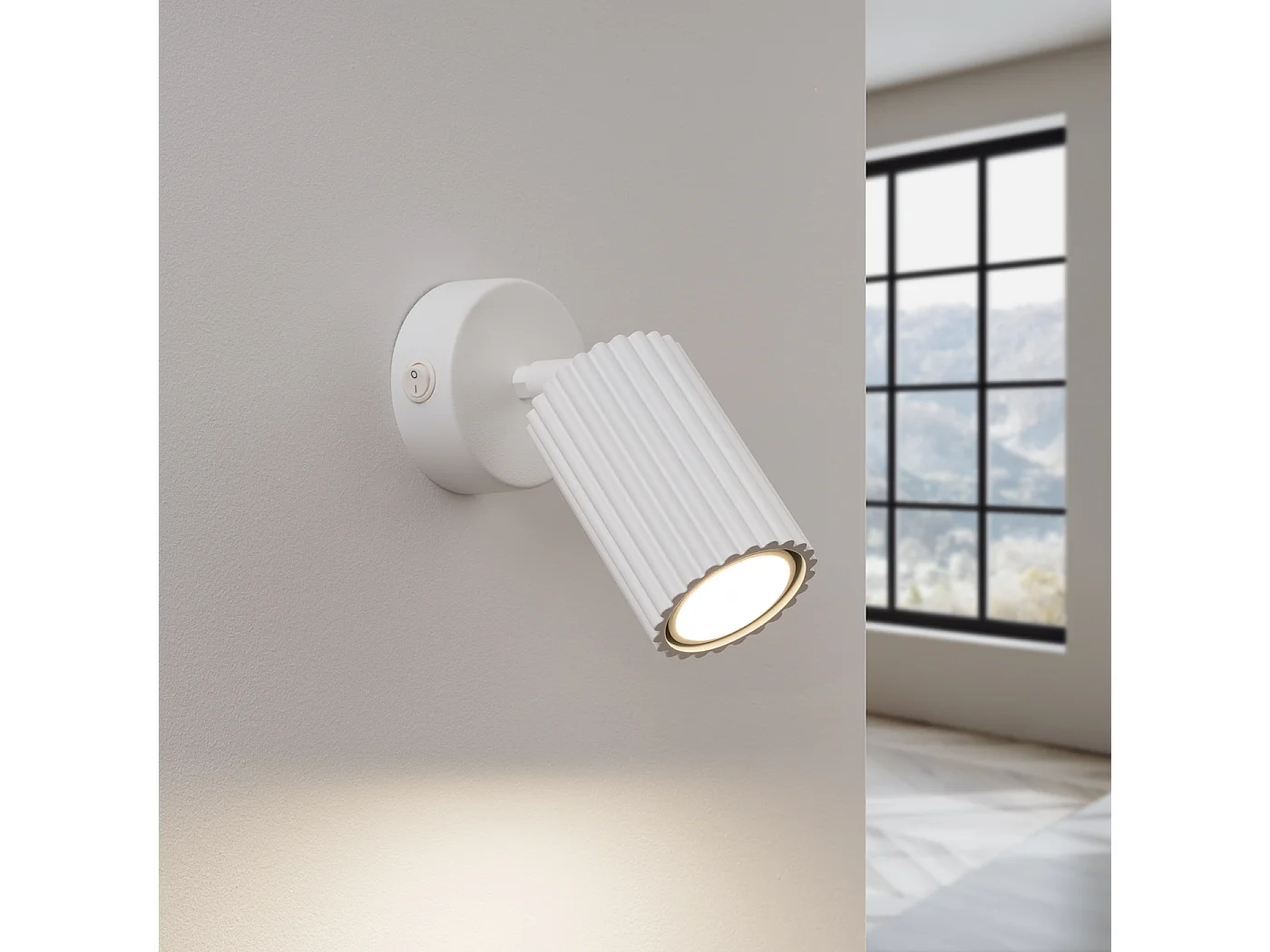 Lampa ścienna minimalistyczny Gloow, aluminium - 1 źródło światła 3000K - L.8 x H.16 cm - biały 4752390 - obrazek 1