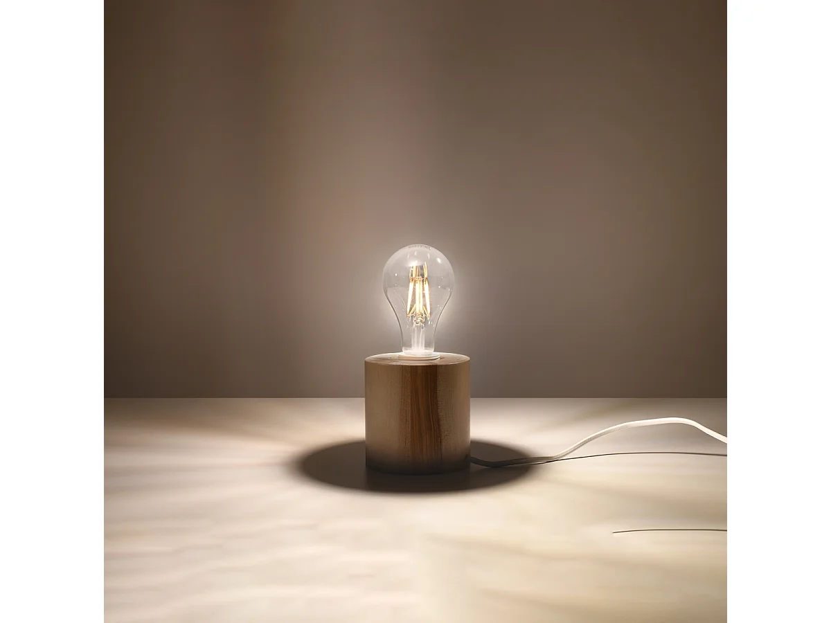 Lampy biurkowe skandynawski Nalvado, drewno - 1 źródło światła 3000K - L.10 x H.10 cm - naturalne drewno 4752404 - obrazek 1