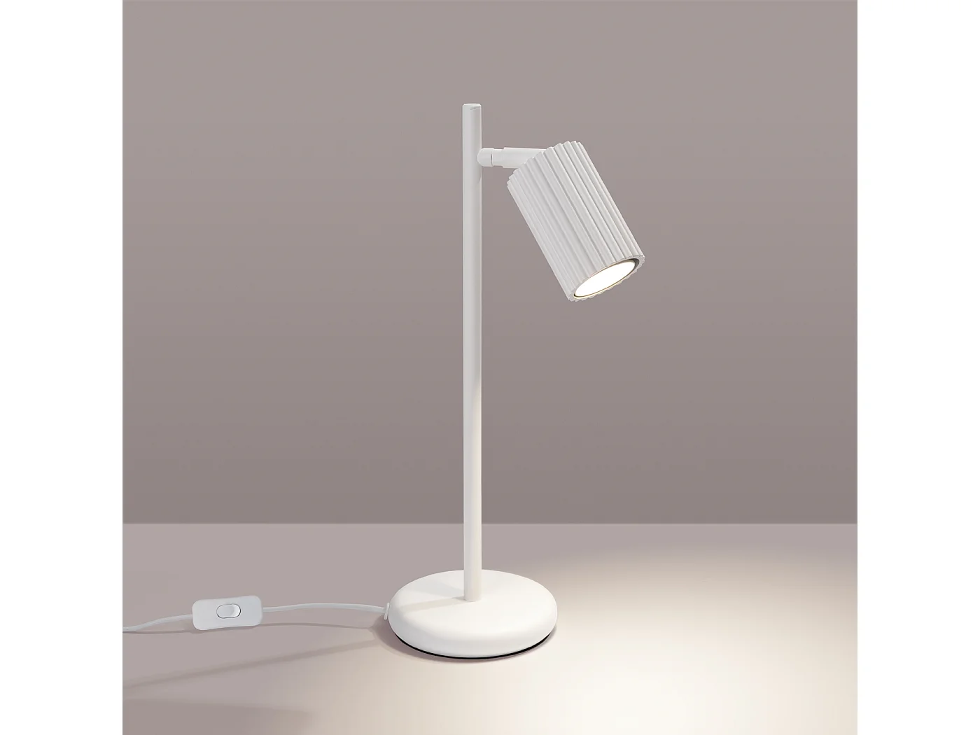 Lampa biurkowa minimalistyczny Gloow, aluminium – 1 źródło światła 3000K – L.14.5 x H.43 cm – biały 4752407