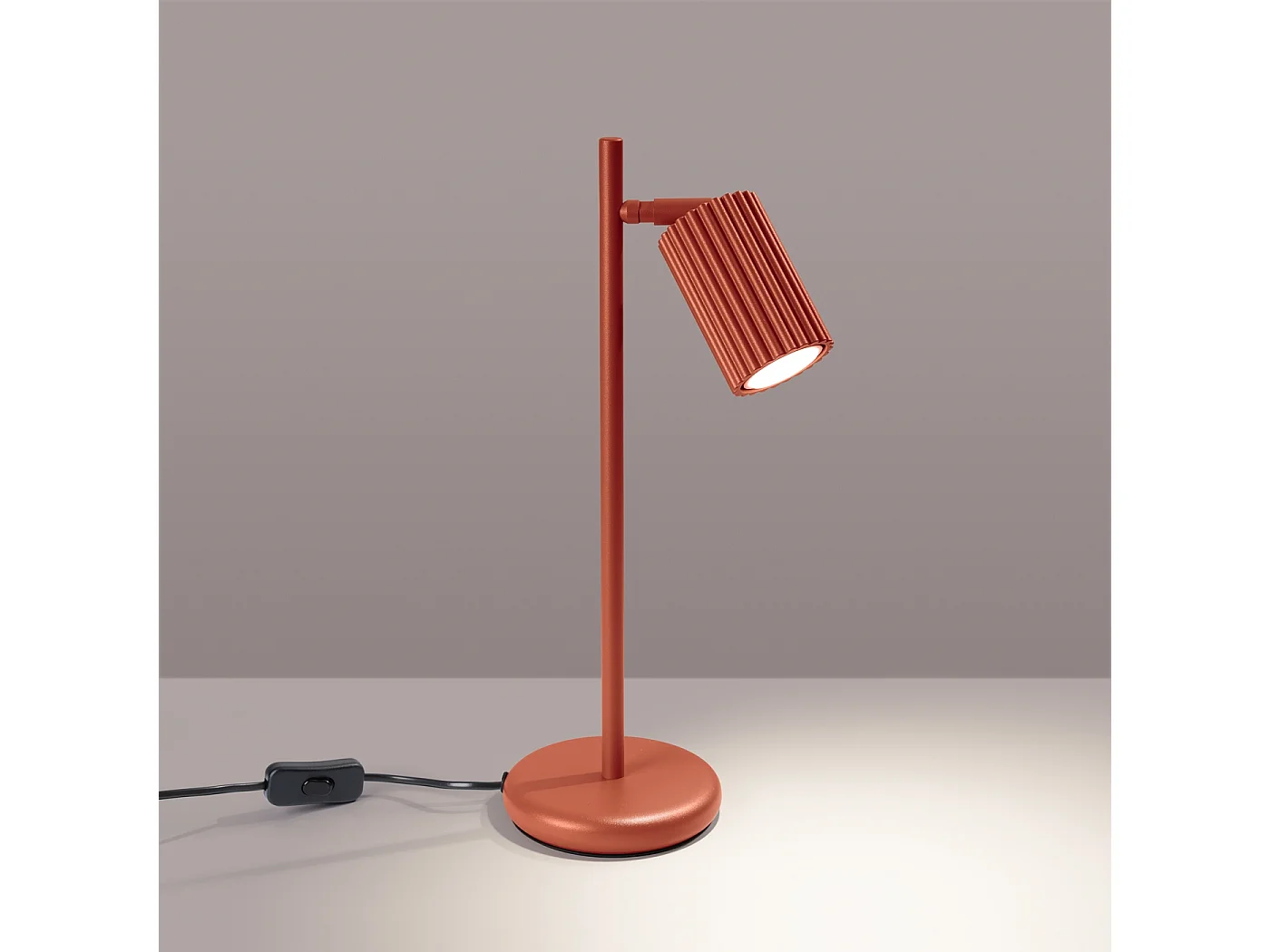 Lampa biurkowa minimalistyczny Gloow, aluminium - 1 źródło światła 3000K - L.14.5 x H.43 cm - ochra czerwona 4752419 - obrazek 1