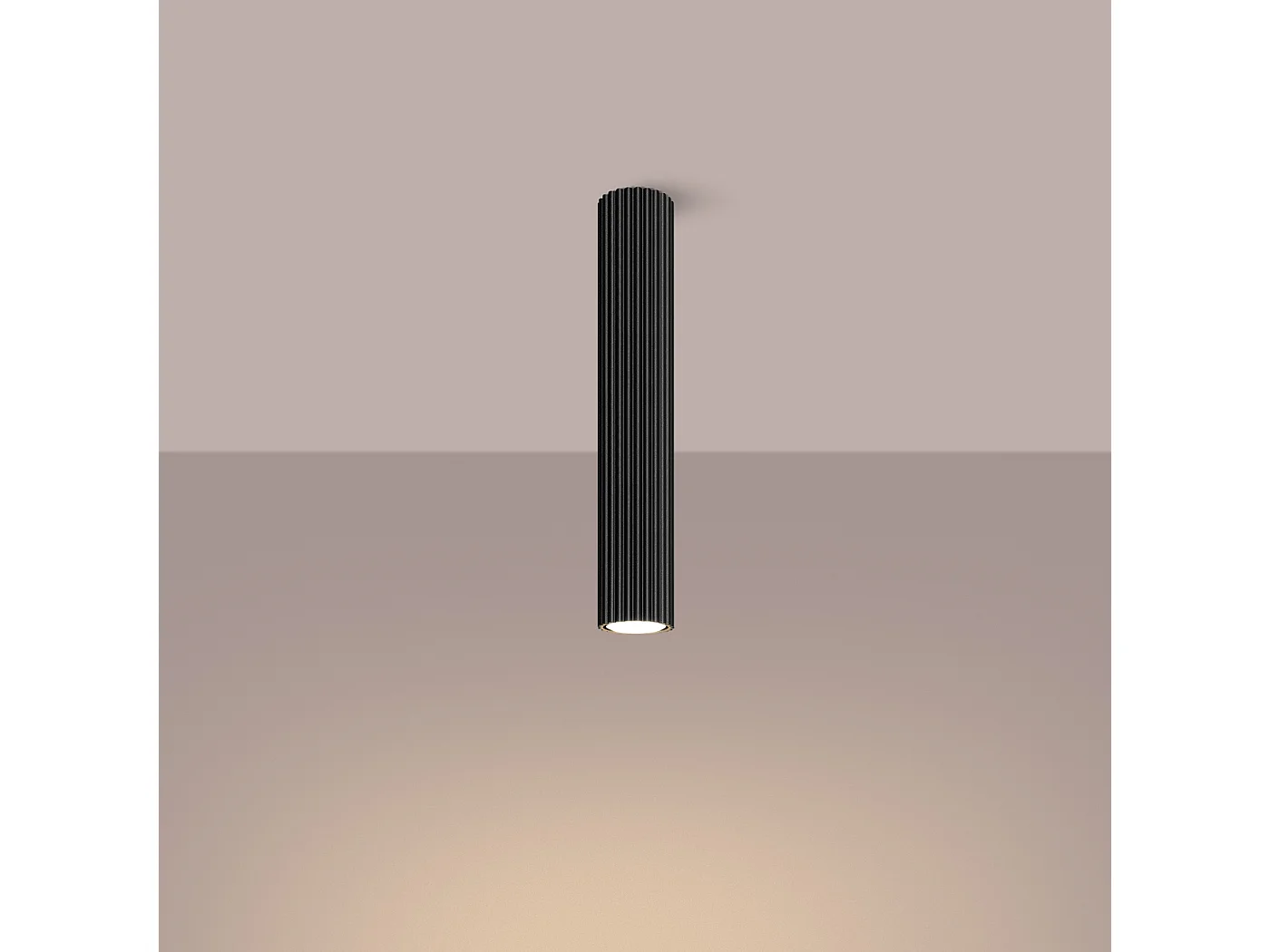 Lampa sufitowa minimalistyczny Gloow, aluminium - 1 źródło światła 3000K - L.6.5 x H.40 cm - czarny 4752427 - obrazek 1