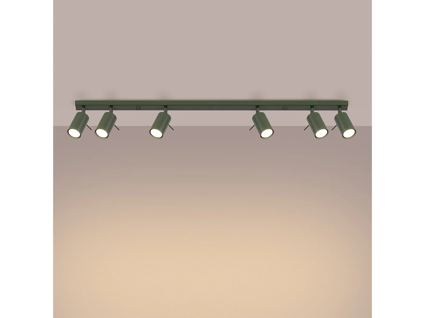 Lampa sufitowa nowoczesny Briix, stal - 6 źródło światła 3000K - L.117 x H.17 cm - zielony oliwkowy 4752459 - obrazek 1