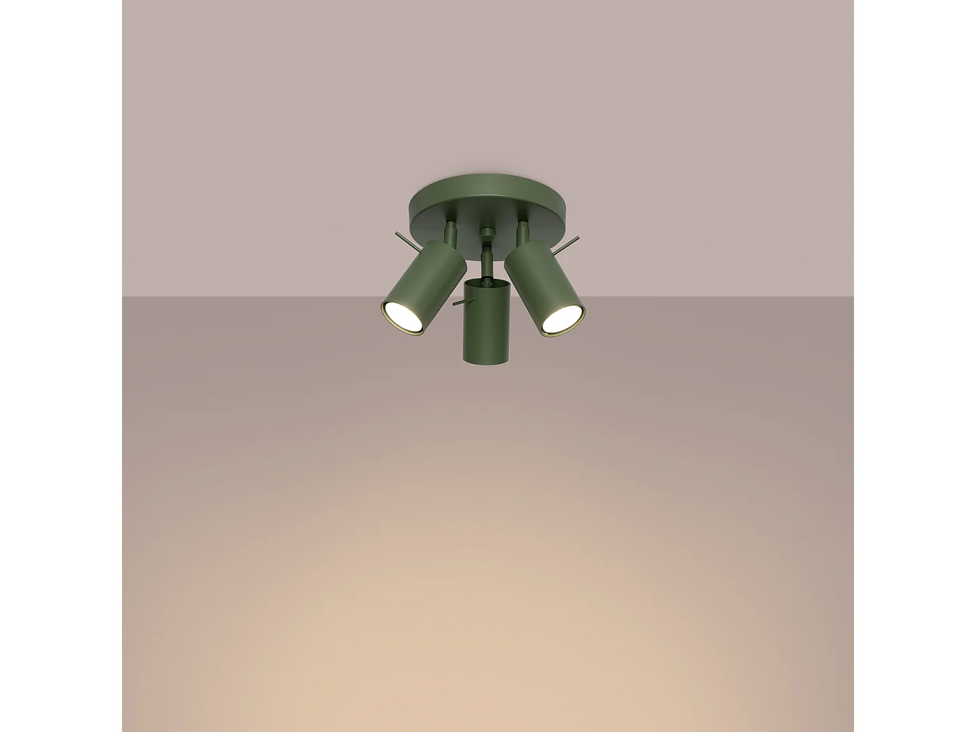Lampa sufitowa nowoczesny Briix, stal - 3 źródło światła 3000K - L.19.5 x H.18.5 cm - zielony oliwkowy 4752483 - obrazek 1