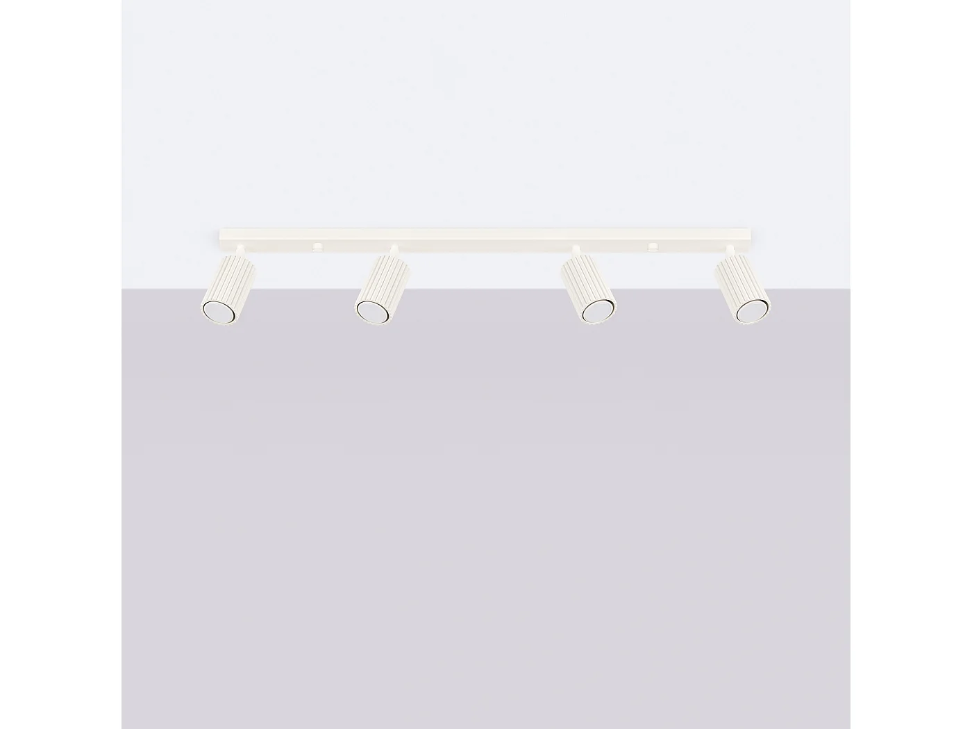 Lampa sufitowa minimalistyczny Gloow, aluminium - 4 źródło światła 4000K - L.81 x H.16.5 cm - beżowy 4752494 - obrazek 1