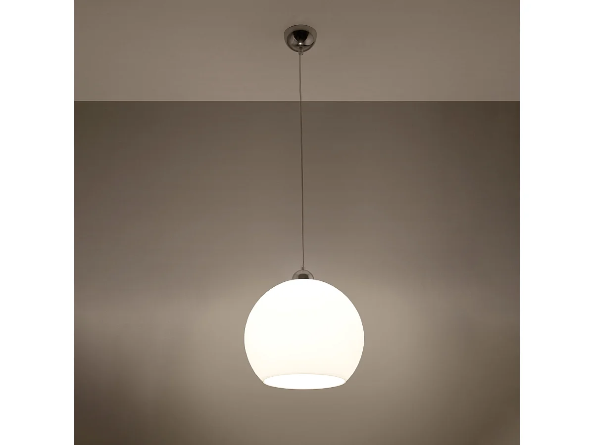 Lampy wiszące minimalistyczny Esfera, stal/szkło - 1 źródło światła 3000K - L.30 x H.120 cm - biały 4752530 - obrazek 1