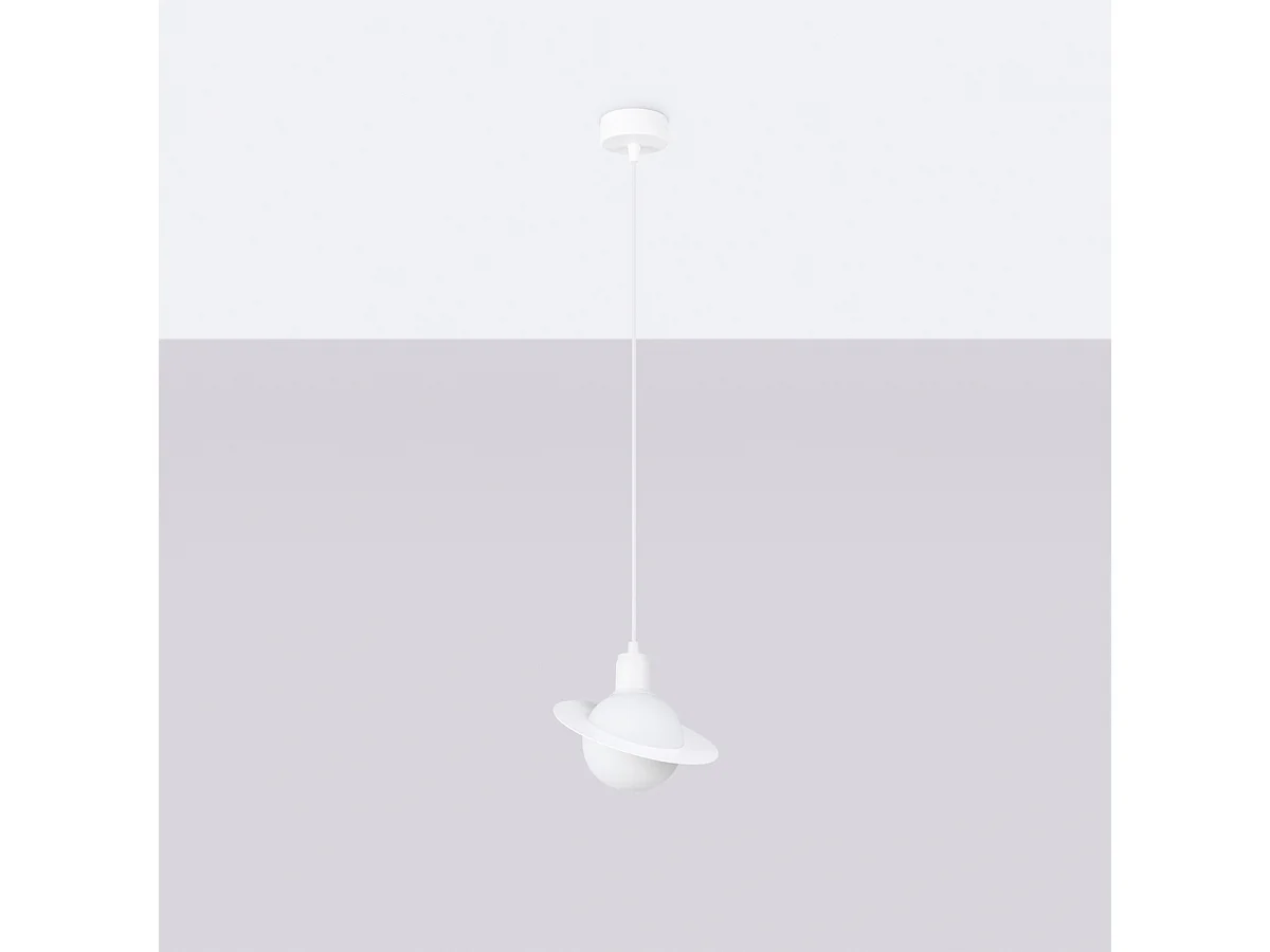 Lampy wiszące nowoczesny Gloxo, stal - 1 źródło światła 4000K - L.20 x H.125 cm - biały 4752538 - obrazek 1