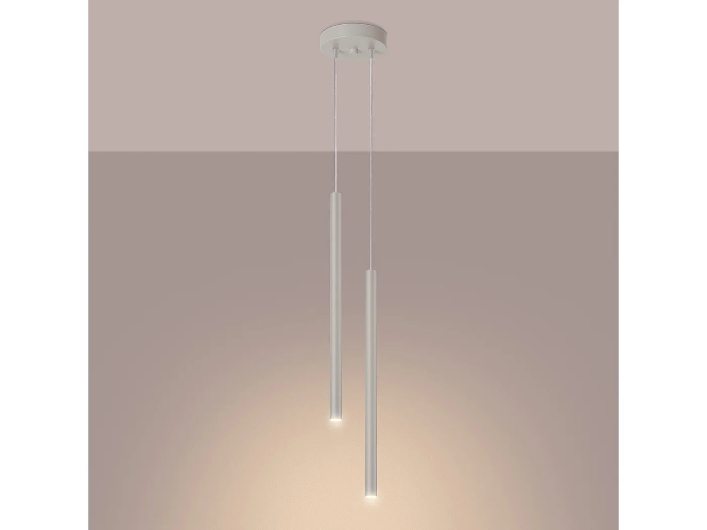 Lampa wisząca nowoczesny Brill, stal - 2 źródło światła 3000K - L.15 x H.104 cm - beżowy 4752536 - obrazek 1