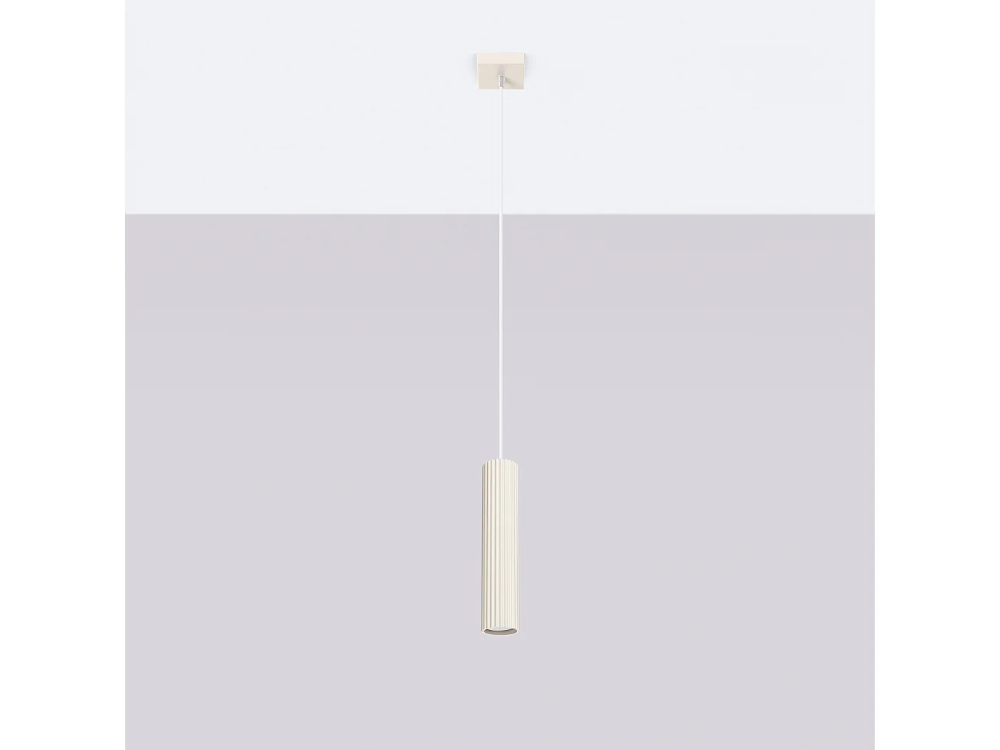 Lampa wisząca minimalistyczny Gloow, aluminium - 1 źródło światła 4000K - L.8 x H.118 cm - beżowy 4752550 - obrazek 1