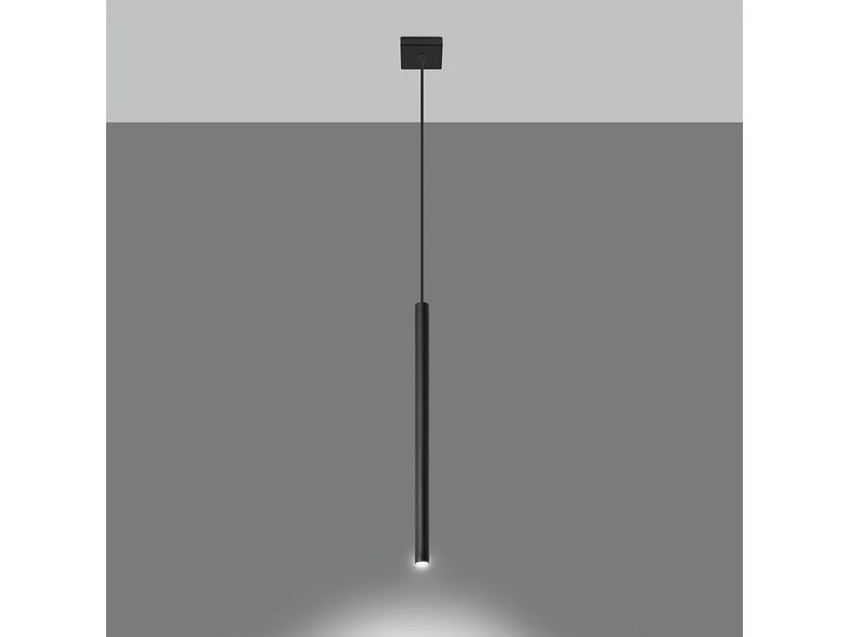 Lampy wiszące nowoczesny Brill, stal - 1 źródło światła 3000K - L.8 x H.100 cm - czarny 4752556 - obrazek 1