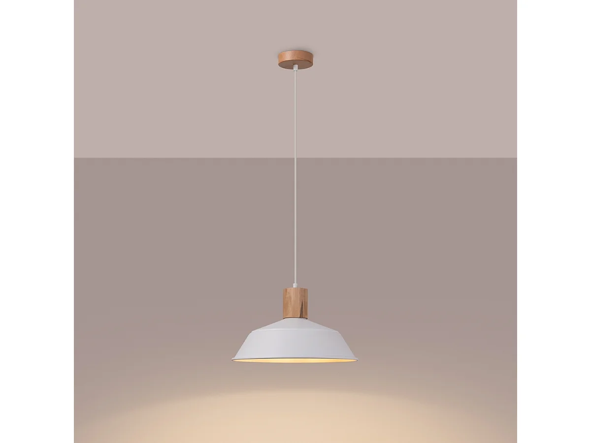 Lampy wiszące skandynawski Fanova, stal - 1 źródło światła 3000K - L.34 x H.120 cm - biały 4752552 - obrazek 1