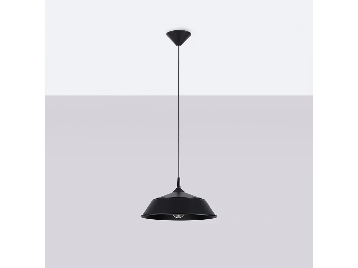 Lampy wiszące skandynawski Quarix, stal - 1 źródło światła 4000K - L.34 x H.74 cm - czarny 4752543 - obrazek 1