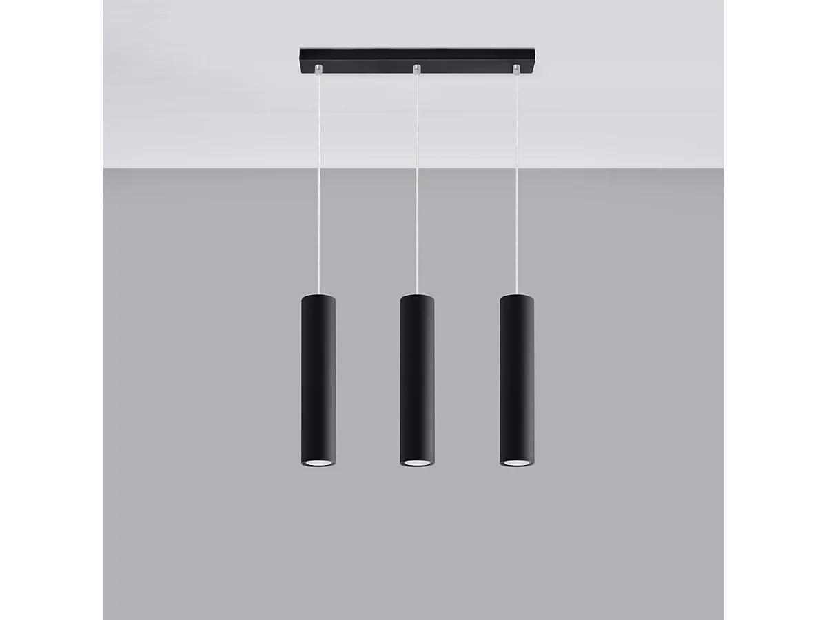 Lampy wiszące nowoczesny Toris, stal - 3 źródło światła 4000K - L.45 x H.90 cm - czarny 4752561 - obrazek 1
