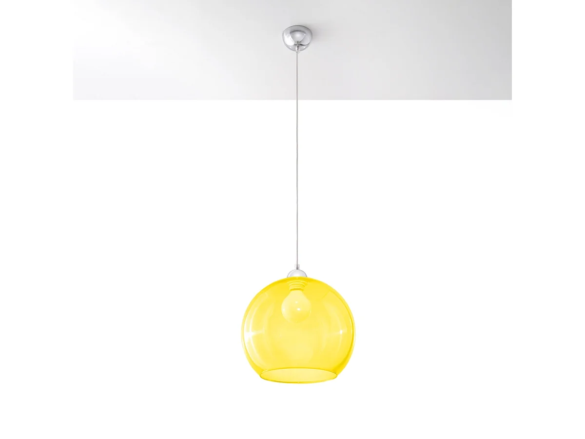 Lampy wiszące minimalistyczny Esfera, stal/szkło - 1 źródło światła 4000K - L.30 x H.120 cm - żółty 4752573 - obrazek 1