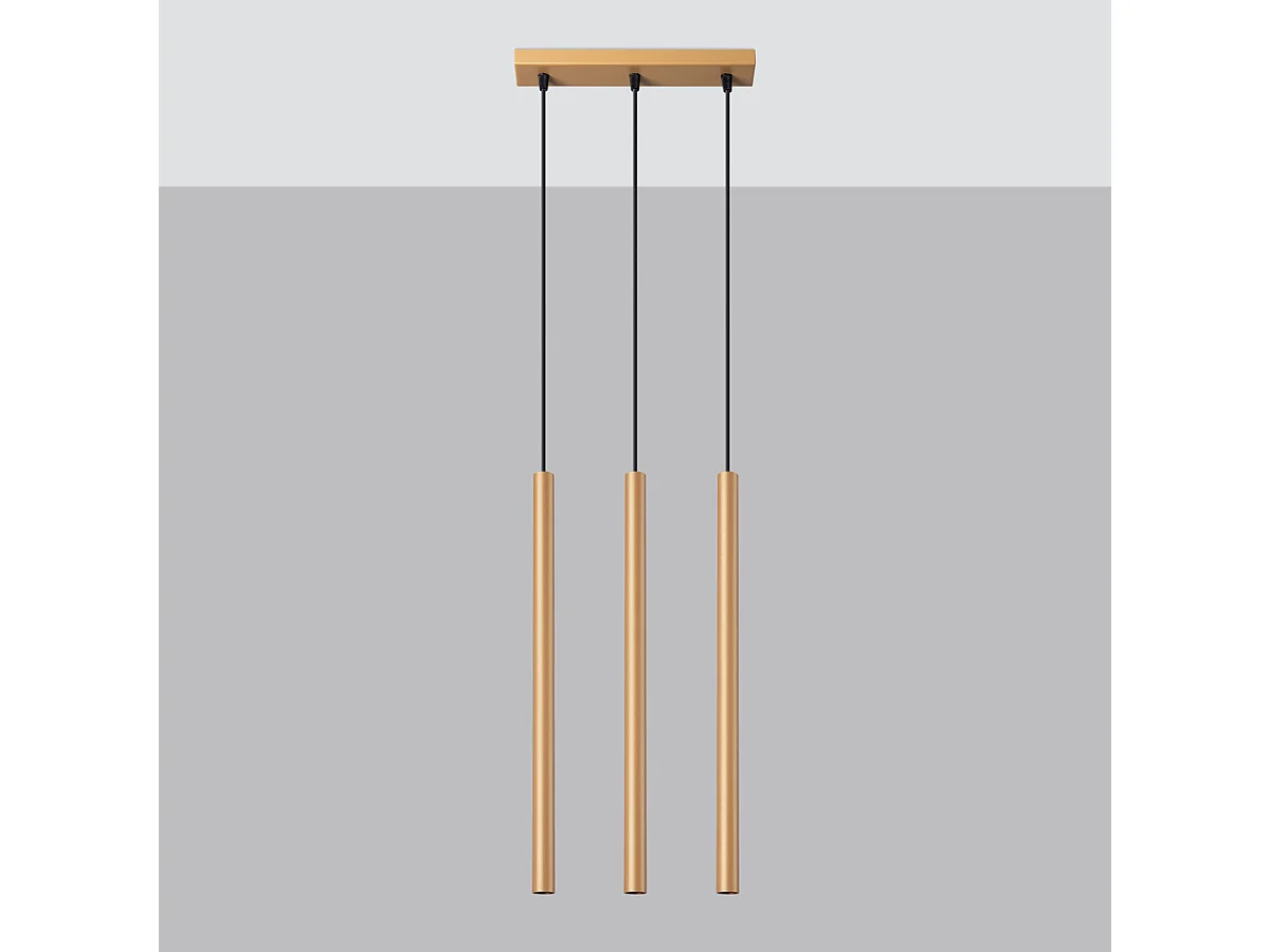 Lampy wiszące nowoczesny Brill, stal - 3 źródło światła 4000K - L.30 x H.115 cm - złoty 4752576 - obrazek 1