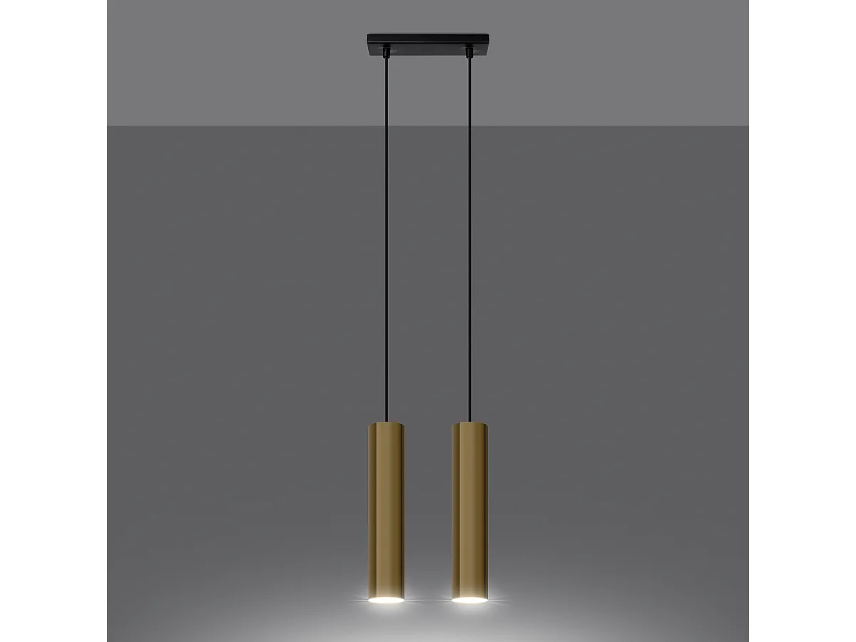Lampy wiszące nowoczesny Toris, stal - 2 źródło światła 3000K - L.30 x H.90 cm - złoty połysk 4752577 - obrazek 1