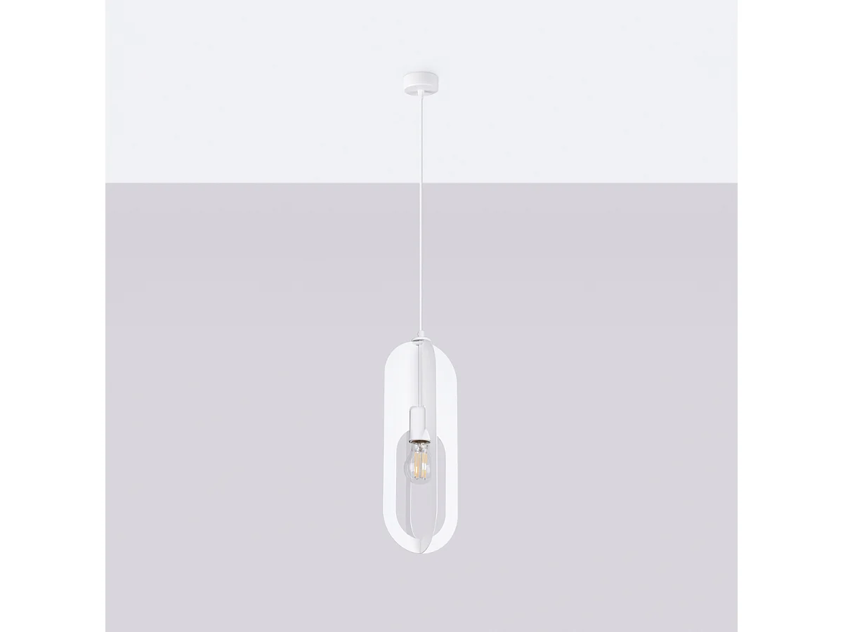 Lampy wiszące nowoczesny Synexus, stal - 1 źródło światła 4000K - L.11 x H.140 cm - biały 4752583 - obrazek 1