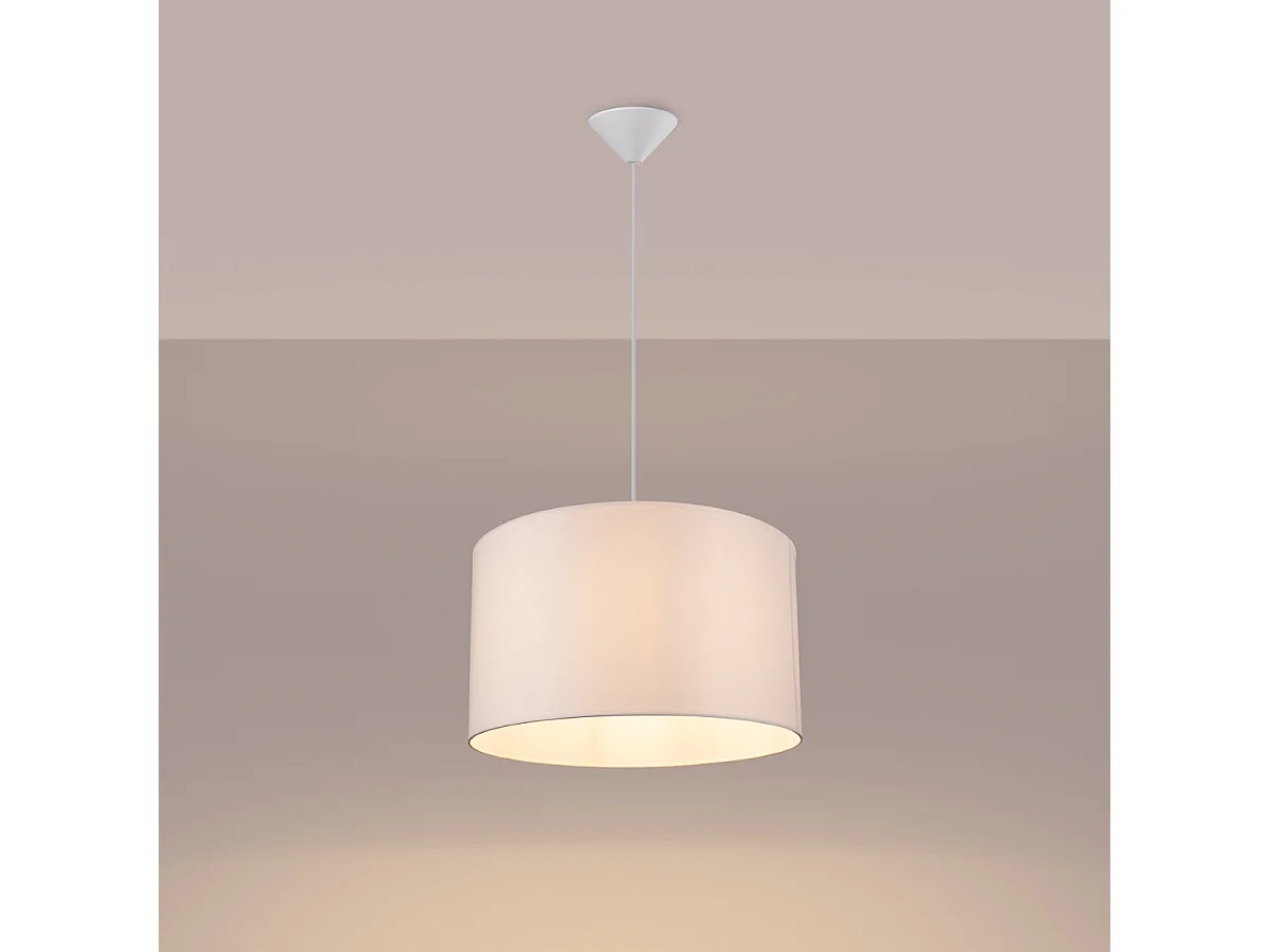 Lampy wiszące minimalistyczny Gloxo, tkanina/PCV - 1 źródło światła 3000K - L.40 x H.88 cm - biały 4752594 - obrazek 1