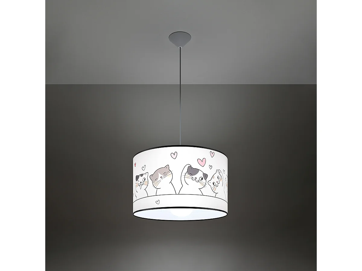 Lampy wiszące nowoczesny Gatto, PVC - 1 źródło światła 3000K - L.40 x H.95 cm - wielokolorowy 4752599 - obrazek 1