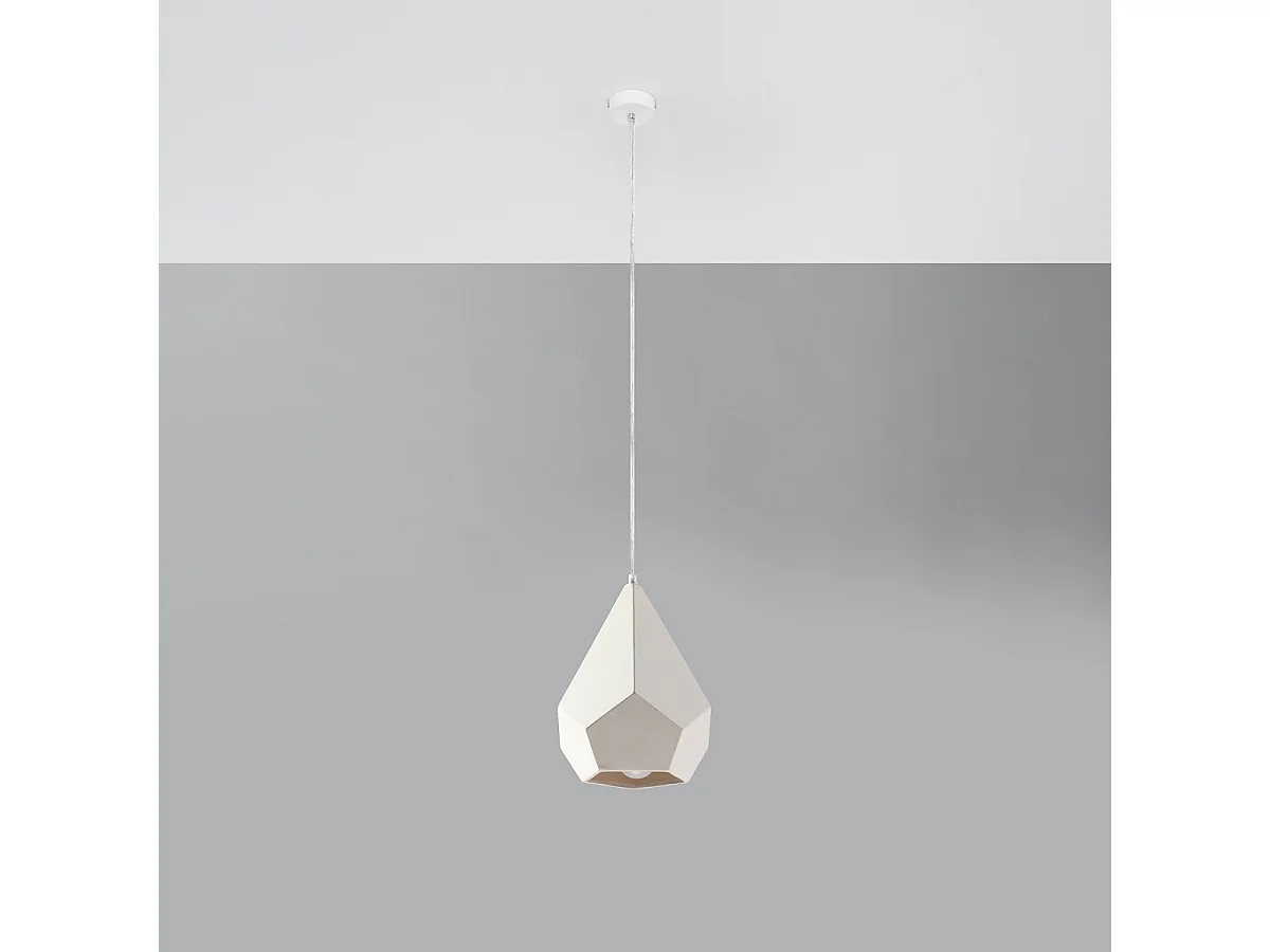 Lampy wiszące nowoczesny Litch, ceramika - 1 źródło światła 4000K - L.25 x H.135 cm - biały 4752604 - obrazek 1