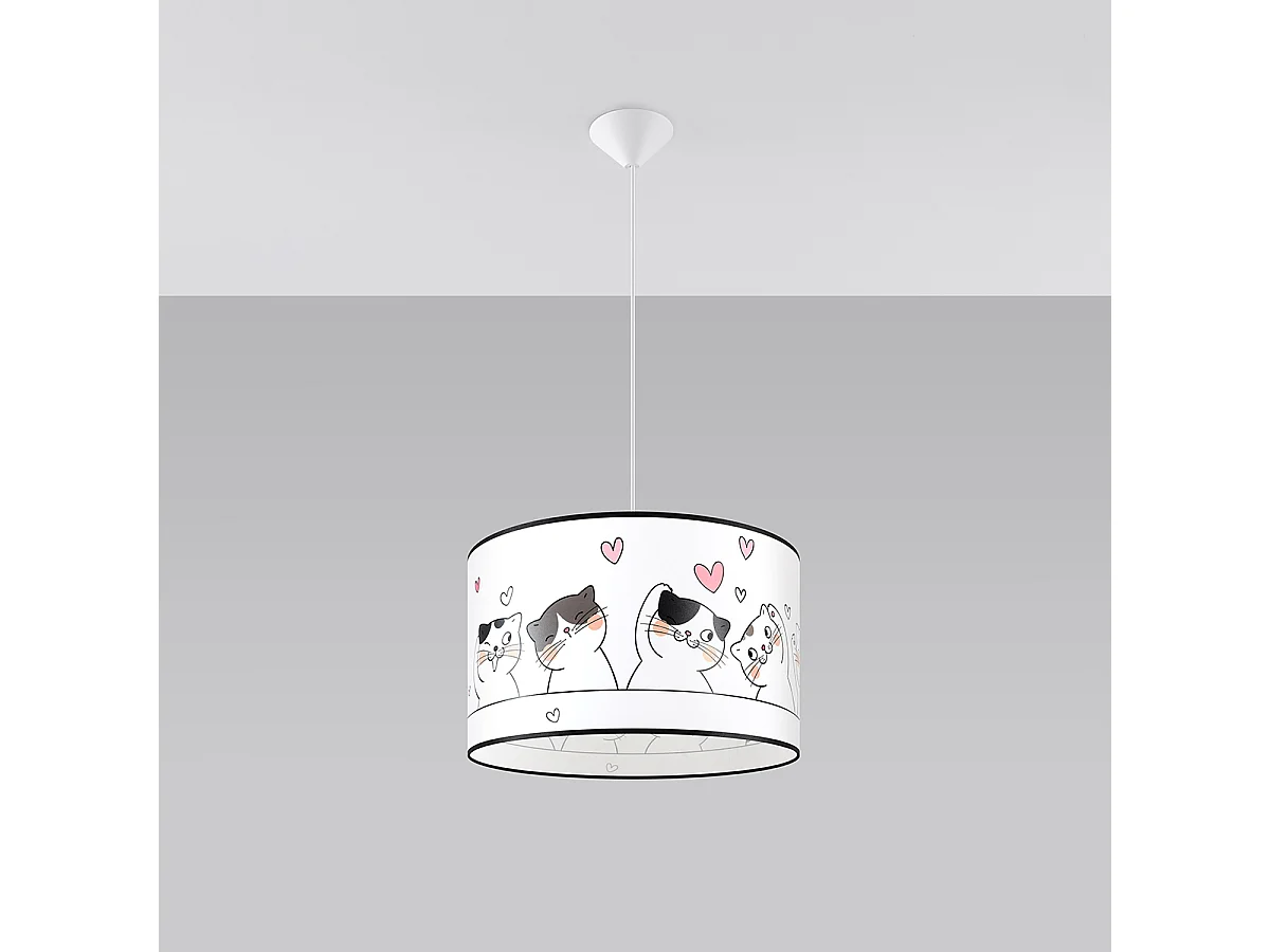 Lampy wiszące nowoczesny Gatto, PVC - 1 źródło światła 4000K - L.40 x H.95 cm - wielokolorowy 4752600 - obrazek 1