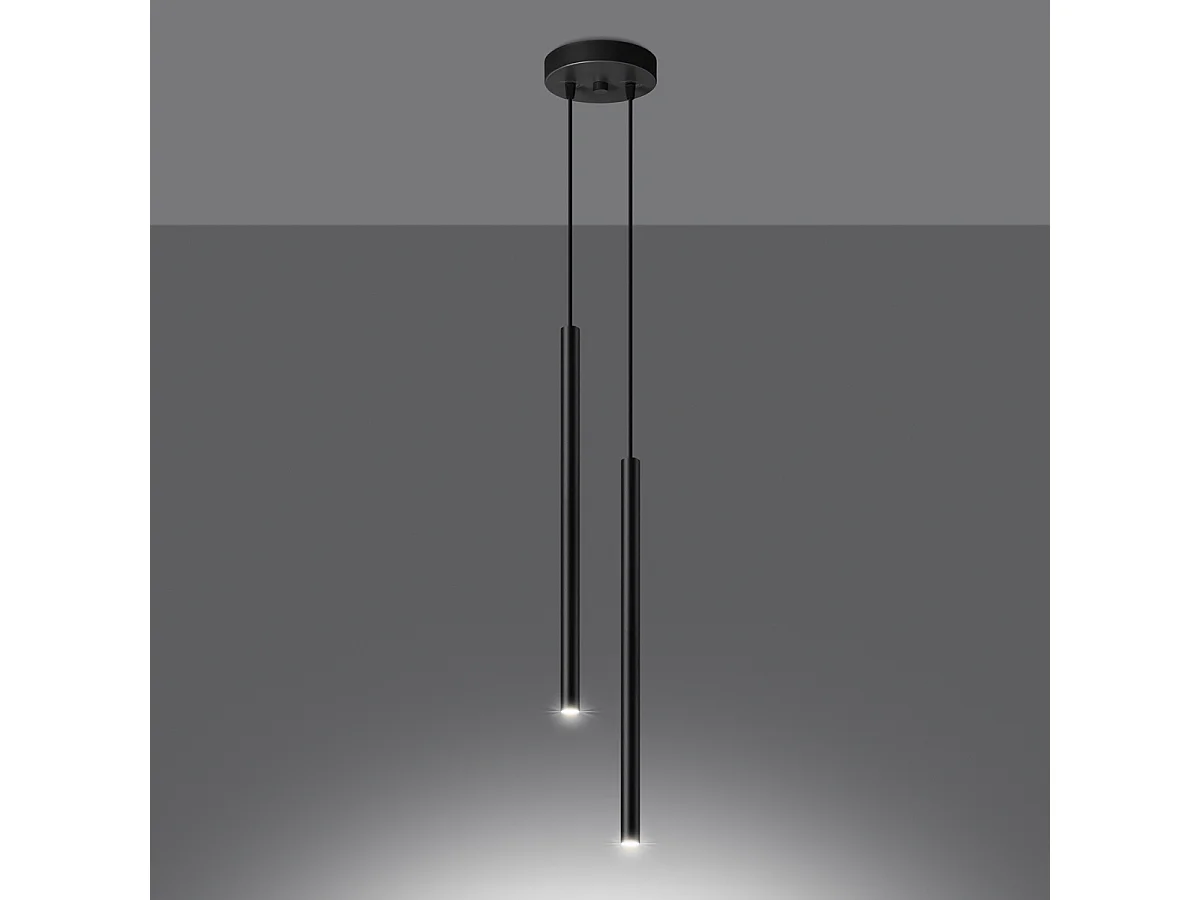 Lampy wiszące nowoczesny Brill, stal - 2 źródło światła 3000K - L.15 x H.118 cm - czarny 4752607 - obrazek 1