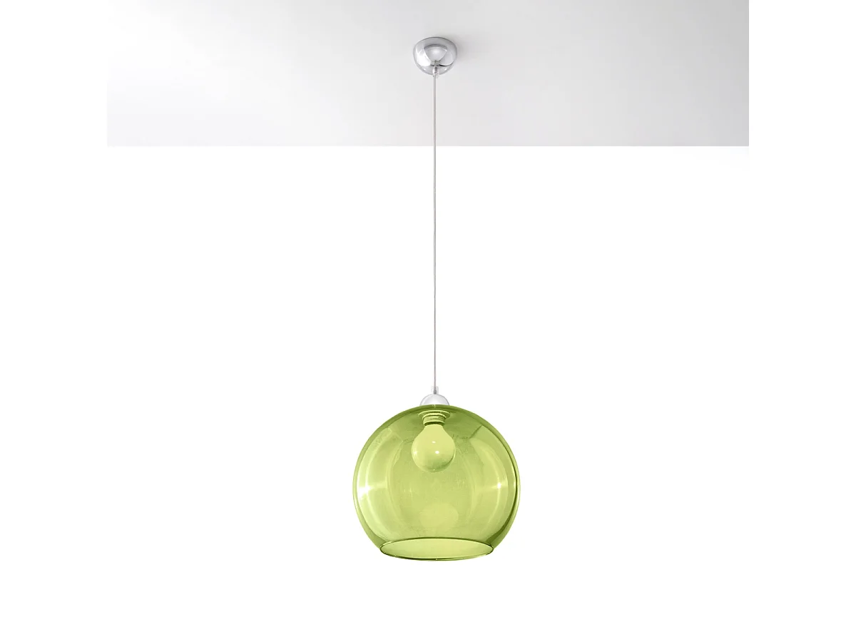 Lampy wiszące minimalistyczny Esfera, stal/szkło - 1 źródło światła 4000K - L.30 x H.120 cm - zielony 4752625 - obrazek 1
