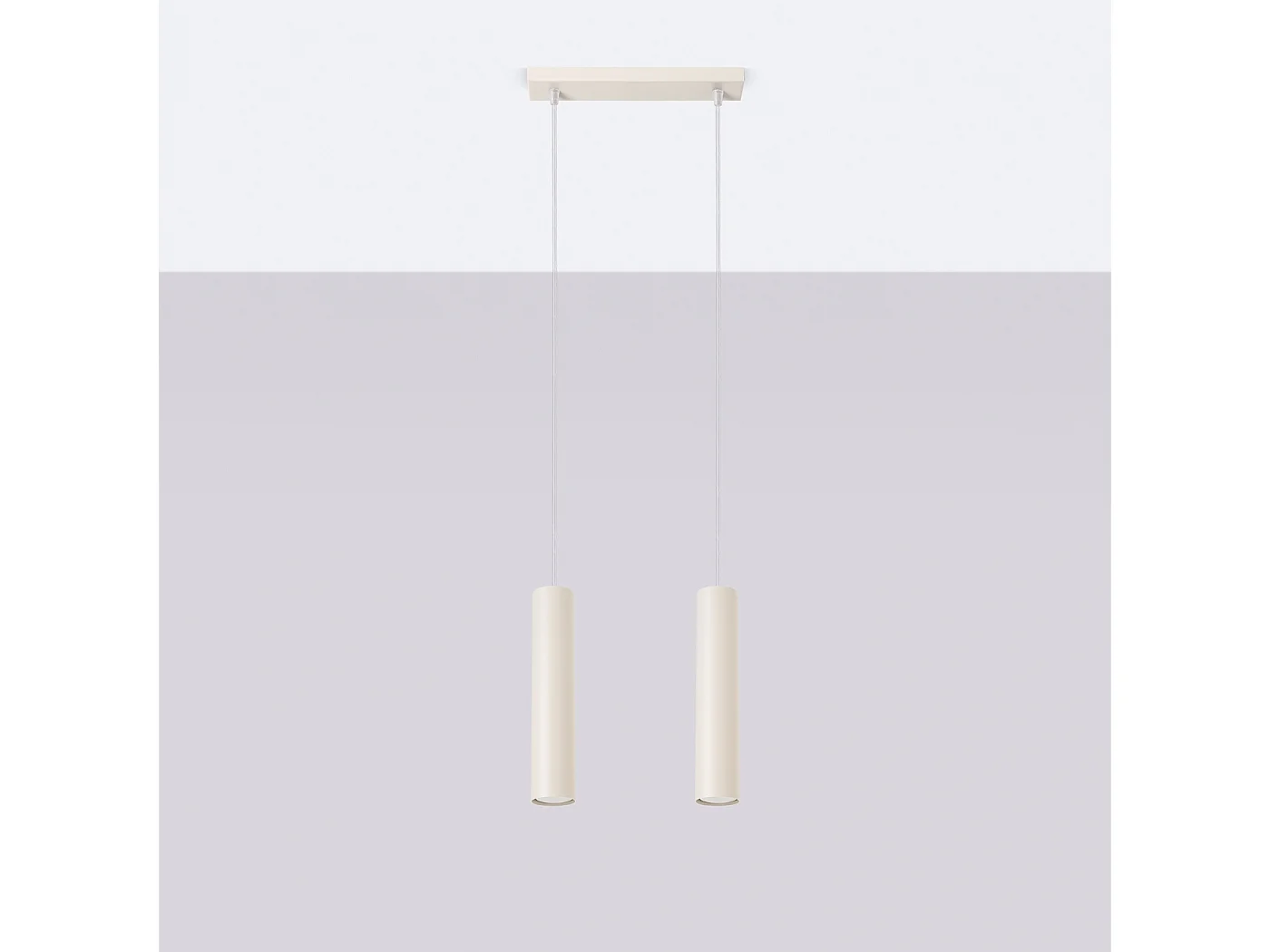 Lampa wisząca loft Toris, stal - 2 źródło światła 4000K - L.30 x H.105 cm - beżowy 4752622 - obrazek 1