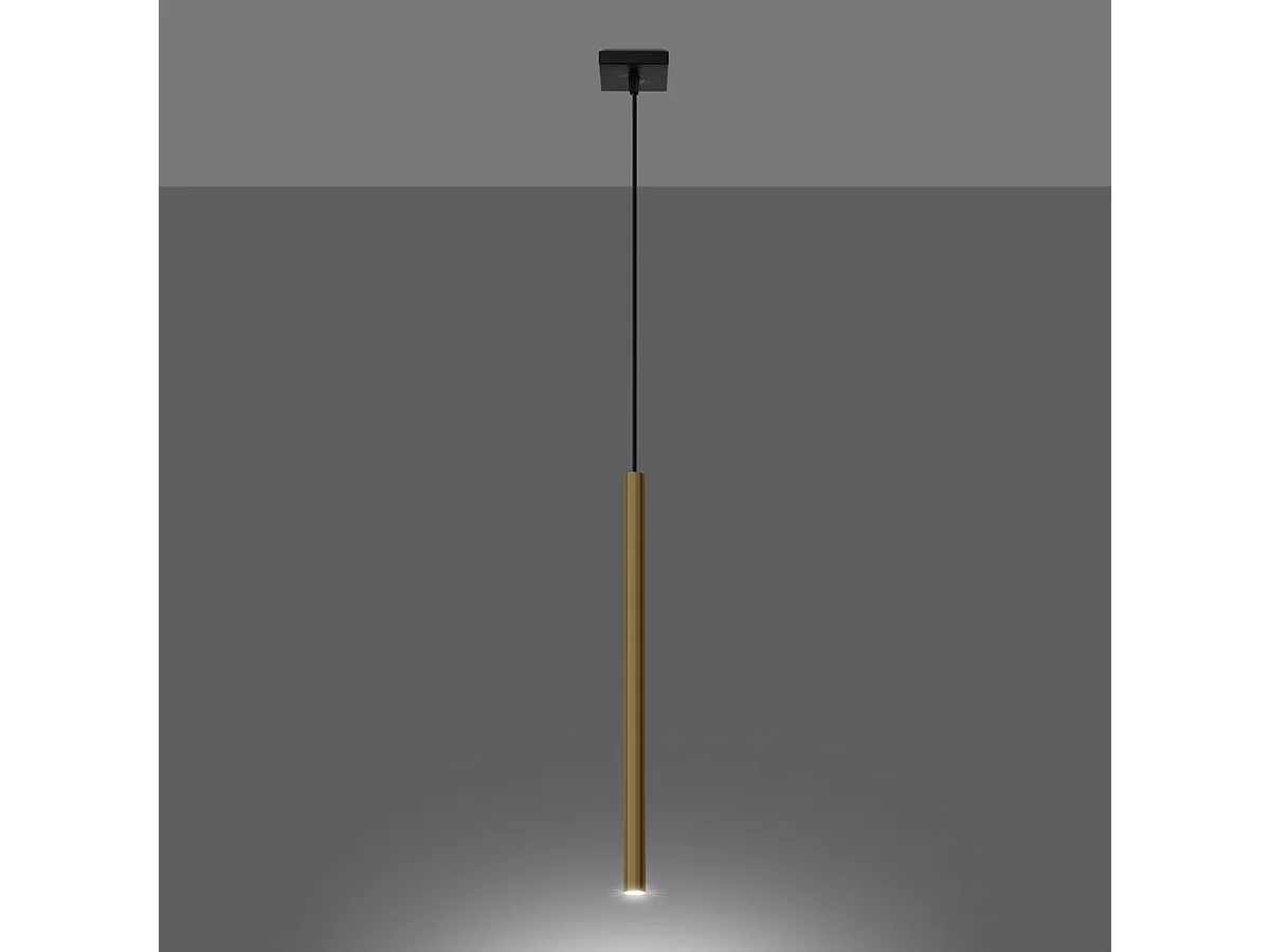 Lampy wiszące nowoczesny Brill, stal - 1 źródło światła 3000K - L.8 x H.100 cm - złoty połysk 4752656 - obrazek 1