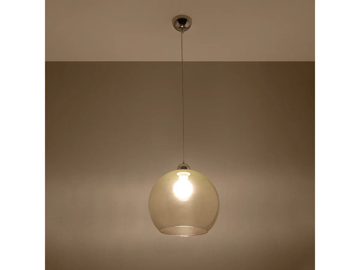 Lampy wiszące minimalistyczny Esfera, stal/szkło - 1 źródło światła 3000K - L.30 x H.120 cm - szampański 4752657 - obrazek 1