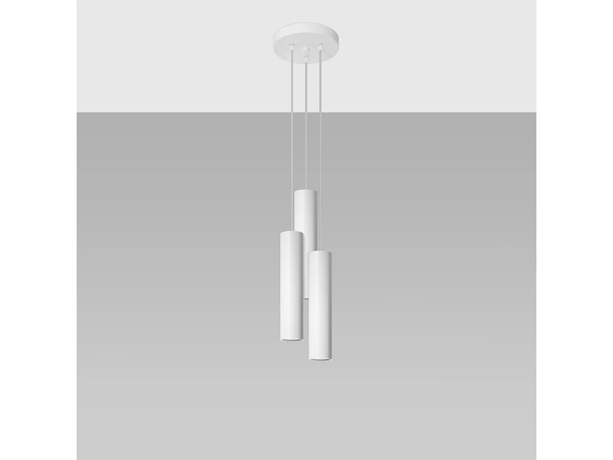 Lampy wiszące nowoczesny Toris, stal - 3 źródło światła 4000K - L.20 x H.110 cm - biały 4752663 - obrazek 1
