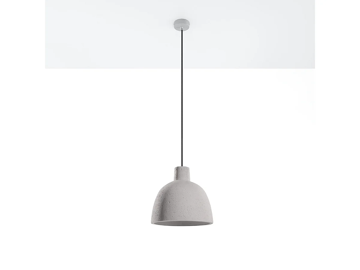 Lampy wiszące industrialny Solyma, beton - 1 źródło światła 4000K - L.28 x H.128 cm - szary 4752670 - obrazek 1