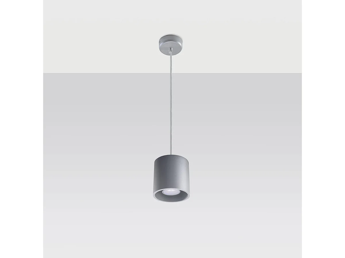 Lampy wiszące nowoczesny Celeris, aluminium - 1 źródło światła 4000K - L.10 x H.110 cm - szary 4752671 - obrazek 1