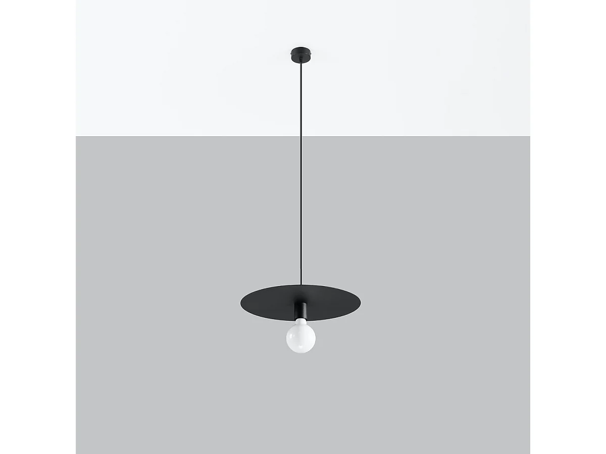 Lampy wiszące nowoczesny Flavieta, stal - 1 źródło światła 4000K - L.40 x H.105 cm - czarny 4752684 - obrazek 1