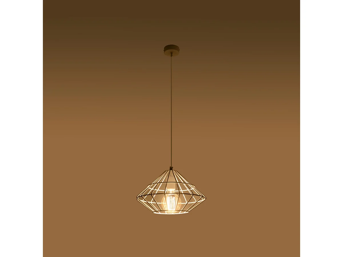 Lampy wiszące industrialny Neoteru, stal - 1 źródło światła 3000K - L.32 x H.120 cm - biały 4752700 - obrazek 1