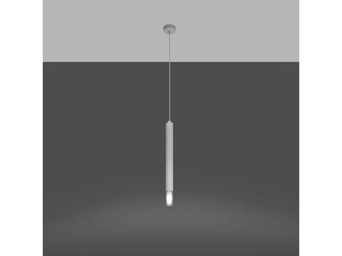 Lampy wiszące nowoczesny Eclim, stal/szkło - 1 źródło światła 3000K - L.8 x H.120 cm - biały 4752707 - obrazek 1