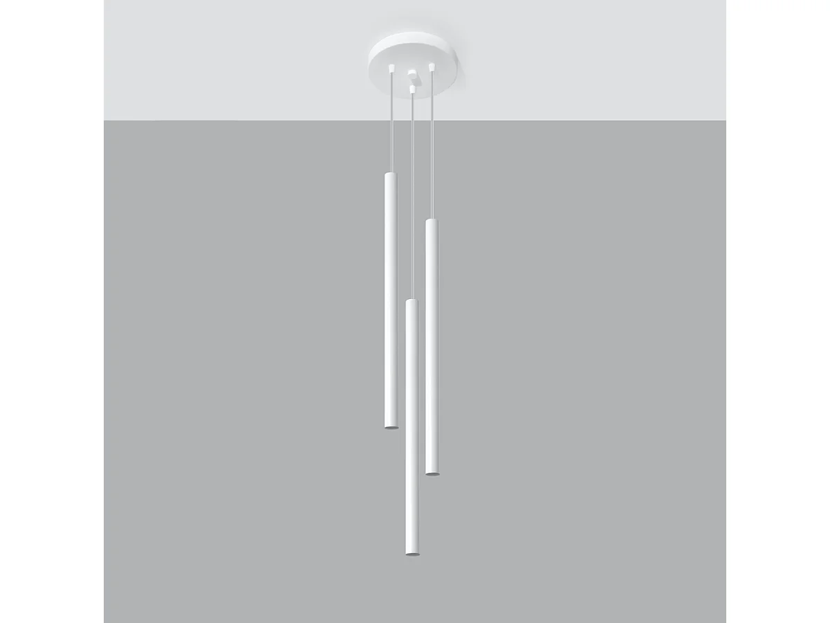 Lampy wiszące nowoczesny Brill, stal - 3 źródło światła 4000K - L.20 x H.90 cm - biały 4752711 - obrazek 1