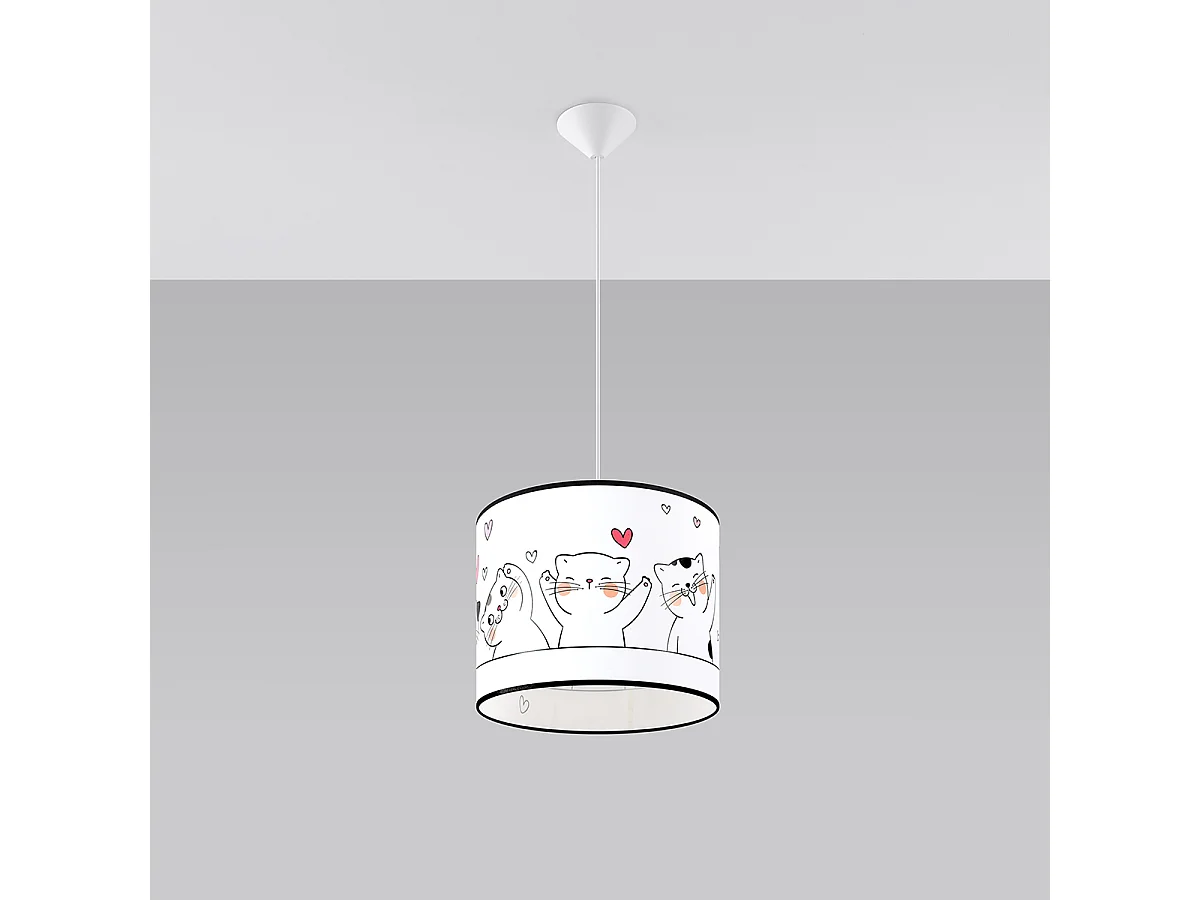 Lampy wiszące nowoczesny Gatto, PVC - 1 źródło światła 4000K - L.30 x H.95 cm - wielokolorowy 4752715 - obrazek 1